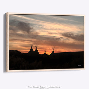 Tipi Sunset Wall Art | Western Prairie Silhouette Print