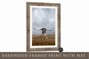 Texas Longhorn Wall Art - Vertical Rustic Farmhouse Decor