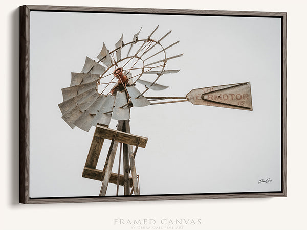 WINDMILL CLOSE UP ART PRINT OR CANVAS - KANSAS PHOTOGRAPHY