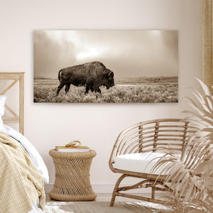 American Bison Wall Art | Rustic Western Landscape Canvas