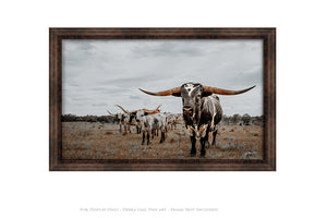 Longhorn Cow Canvas - Large Western Decor | Rustic Farmhouse Wall Art Print