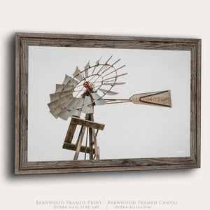 Aermotor Windmill Art Canvas or Print | Neutral Farmhouse Artwork Decor