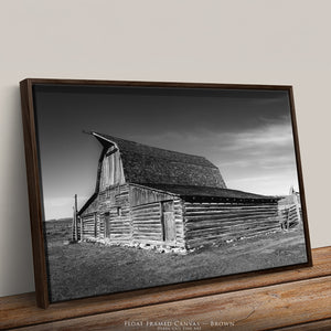 Mormon Row Barn Black and White – Historic Wyoming Western Wall Art