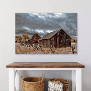 Rustic Barn Canvas Print | Farmhouse Wall Art with Autumn Tones Original Photography