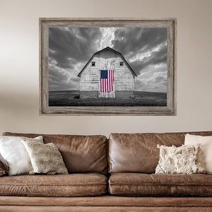 Rustic barn wall art – American Flag Kansas prairie fine art photography by Debra Gail Fine Art