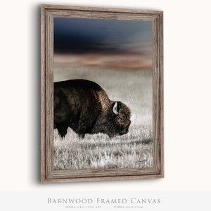Vertical Bison Canvas Wall Art | Iconic American Buffalo Print