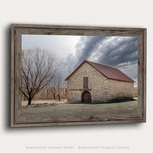 Flint Hills Barn Photography | Historic Kansas Stone Barn Art Canvas by Debra Gail