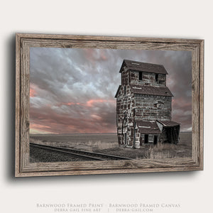Great Plains Canvas Art | Rustic Grain Elevator Western Ghost Town Decor