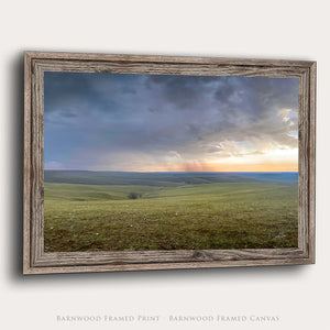 Kansas Flint Hills Storm Wall Art | Prairie Landscape Canvas