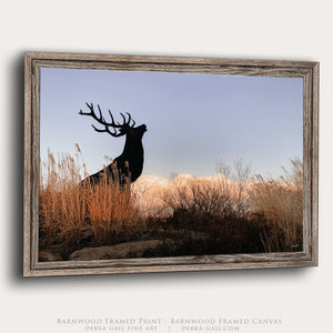 Bull Elk Wall Art – Contemporary Western Luxe Wildlife Print