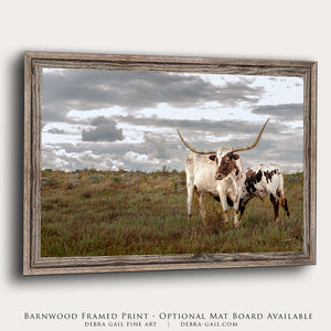 Longhorn Canvas Wall Art – Texas Longhorn Art Rustic Western Decor Print