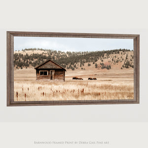 Western Luxe Style American Bison Contemporary Panoramic Wall Art