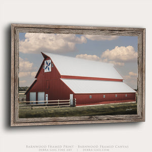 Rustic Red Barn Photo | Red and White Barn Farmhouse Wall Decor Canvas