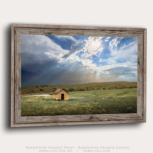 Kansas Prairie Wall Art | Flint Hills Dramatic Landscape Canvas