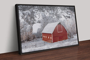 Old red barn wall art canvas print – farmhouse decor by Debra Gail Fine Art