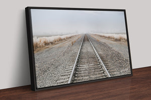 Railroad wall art – train track landscape photography by Debra Gail Fine Art