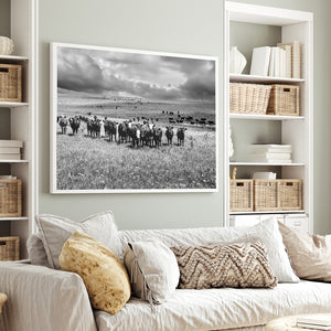 Black Angus Wall Art | Rustic Farmhouse Ranch Landscape