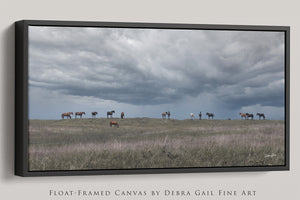 Wild Horse Panoramic Wall Art | Rustic Western Prairie Canvas Print