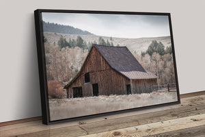 Western Barn Wall Art – Rustic Farm Landscape Print