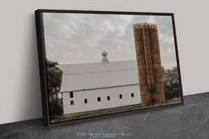 black framed white barn wall art