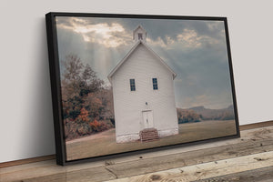 Boxley Baptist Church Wall Art – Fine Art Rural Landscape Print | Peaceful Ozark Hills Decor