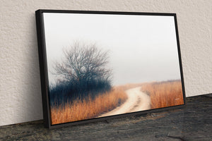 Foggy Flint Hills Dirt Road – Kansas Prairie Landscape