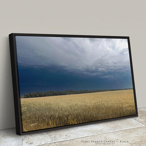 Kansas Storm Clouds Field Canvas Wall Art | Farmhouse Western Decor
