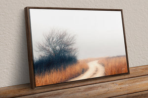 Foggy Flint Hills Dirt Road – Kansas Prairie Landscape