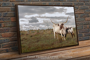 Longhorn Canvas Wall Art – Texas Longhorn Art Rustic Western Decor Print