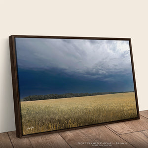 Kansas Storm Clouds Field Canvas Wall Art | Farmhouse Western Decor