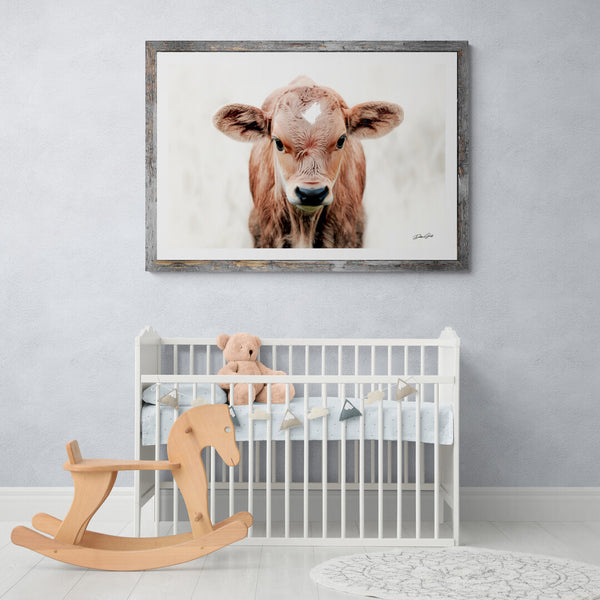 CUTE COW CALF CANVAS PICTURE - FARMHOUSE DECOR