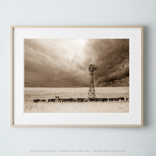 a black and white photo of a windmill in a field