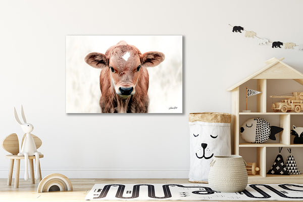 CUTE COW CALF CANVAS PICTURE - FARMHOUSE DECOR