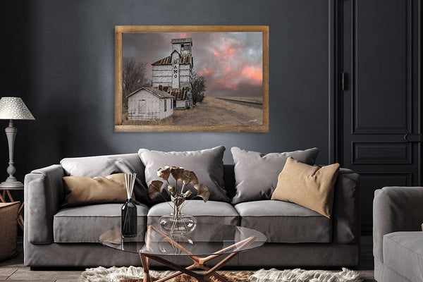 Debra Gail Fine Art 1915 Ardell Kansas Grain Elevator | Rustic Wall Decor