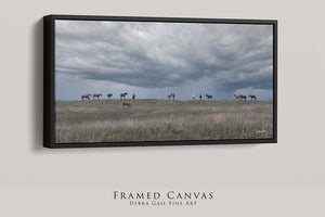Wild Horse wall art – rustic panoramic Western fine art print by Debra Gail Fine Art