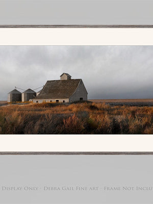 Old barn country landscape canvas print - wide farmhouse decor art picture