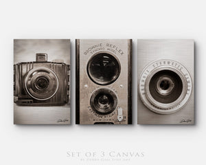 Vintage camera collection canvas fine art print Debra Gail