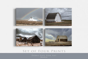Farmhouse gallery wall art canvas set of 4 country barns