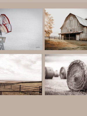 Neutral farmhouse wall art – rustic set of 4 canvas prints Debra Gail Fine Art