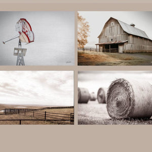 Neutral farmhouse wall art – rustic set of 4 canvas prints Debra Gail Fine Art
