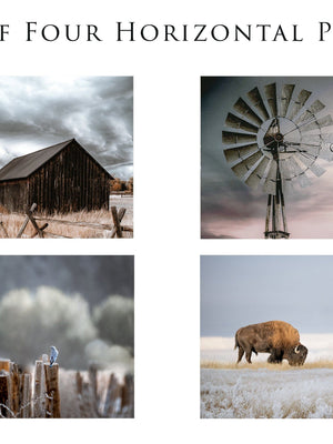 Neutral farmhouse wall art – rustic set of 4 canvas prints Debra Gail Fine Art