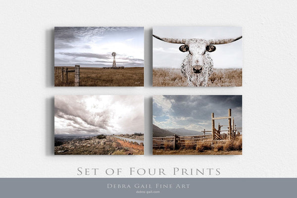 Debra Gail Fine Art 4 5x7 Prints / Color RUSTIC CHARM SET OF 4 GALLERY WALL ART