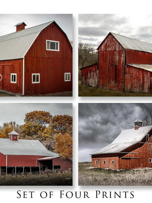 Old red barn wall art canvas print – farmhouse decor by Debra Gail Fine Art