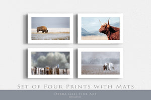 Blue wall art – set of 4 canvas prints farmhouse western decor