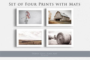 Neutral farmhouse wall art – rustic set of 4 canvas prints Debra Gail Fine Art