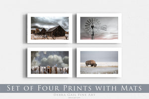 Neutral farmhouse wall art – rustic set of 4 canvas prints Debra Gail Fine Art
