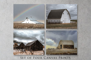Farmhouse gallery wall art canvas set of 4 country barns