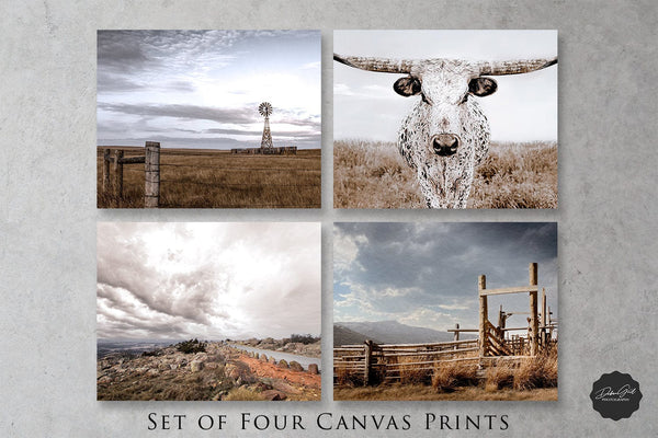 Debra Gail Fine Art 4 8x10 Canvas Wraps / Color RUSTIC CHARM SET OF 4 GALLERY WALL ART