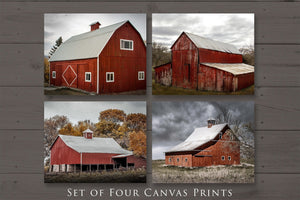 Old red barn wall art canvas print – farmhouse decor by Debra Gail Fine Art