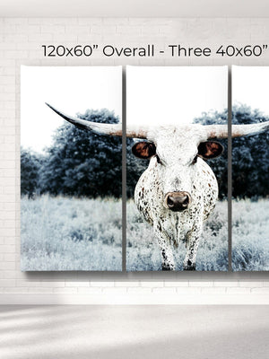 Cow triptych wall art – rustic Western split canvas photography by Debra Gail Fine Art